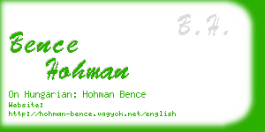 bence hohman business card